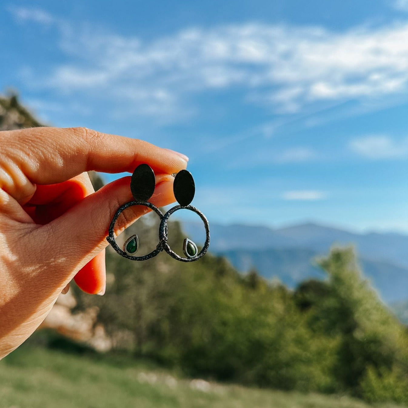 Pendientes Cadí con hoja turquesa