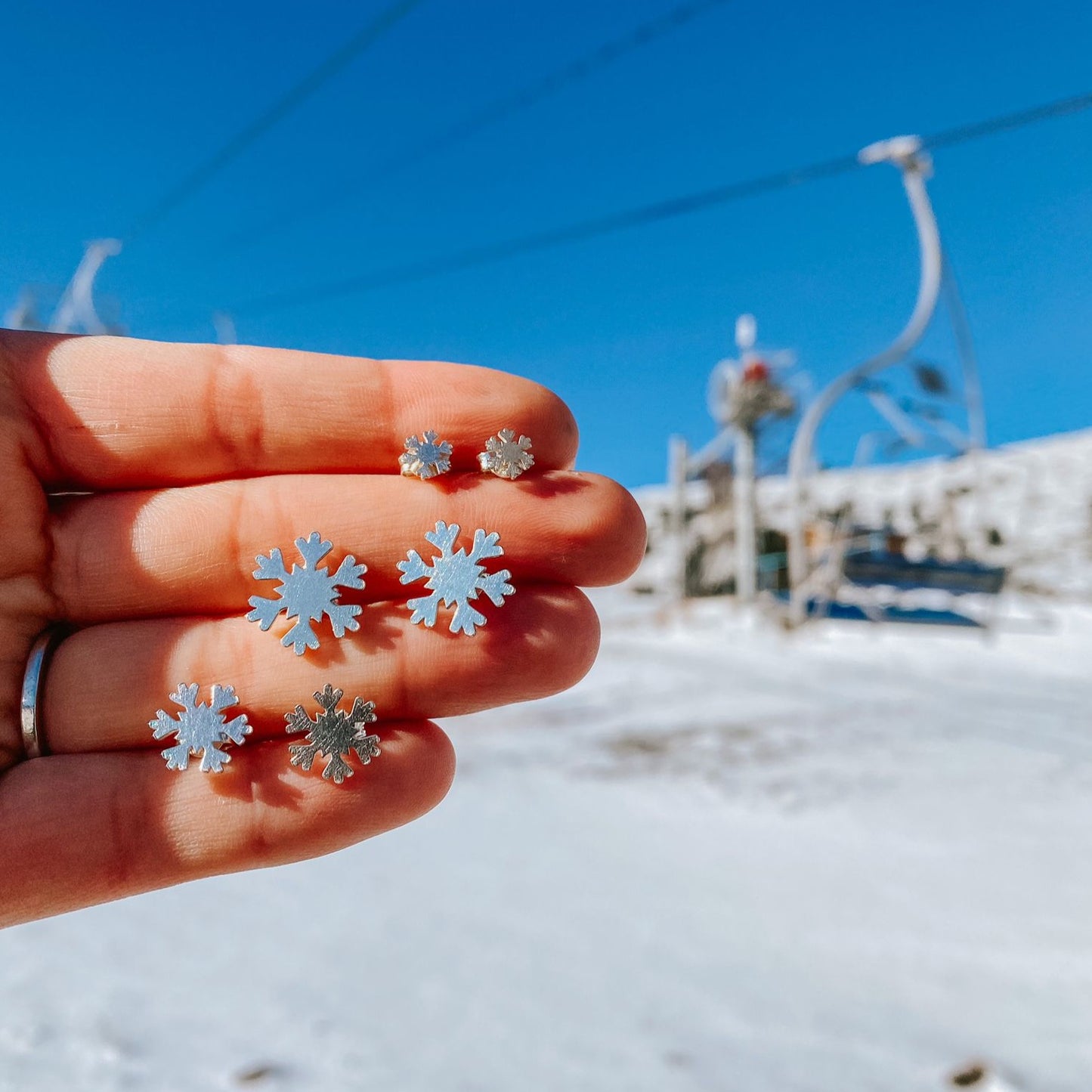 Pendientes COPO de nieve de botón