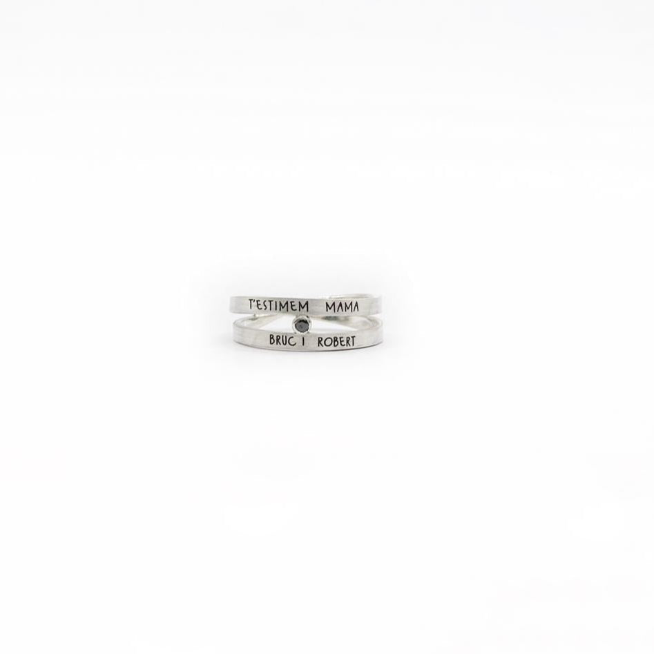 Anillo VINCLES ♥ diamante NEGRO