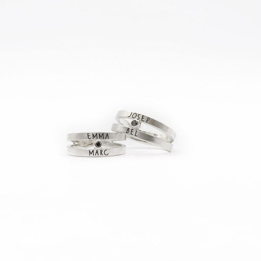 Anillo VINCLES ♥ diamante NEGRO