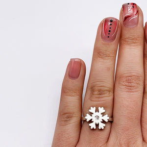 Anillo COPO de nieve + diamante